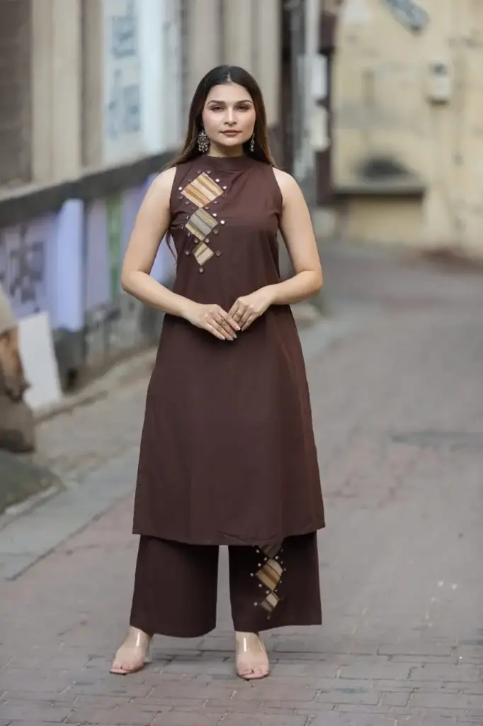 Festive Cord sets in Pure Ajarakh cotton with Real mirror handwork-C105