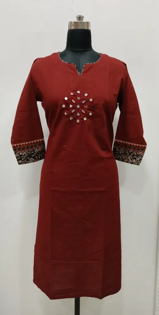 Cotton Kurti Mirror Hand Work: K101 (36)