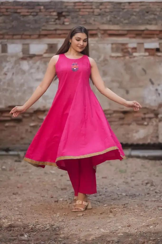 Pure cotton real mirror and thread work Cord set: C114 (36)