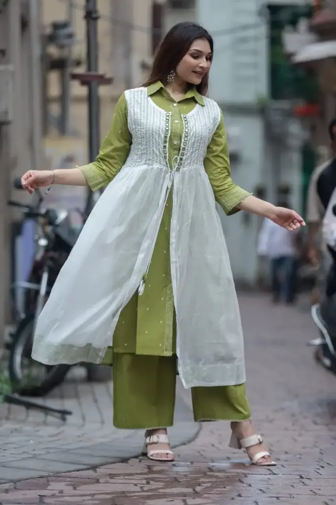 Pure cotton real mirror and thread work Cord set with Shrug: C116 (38)